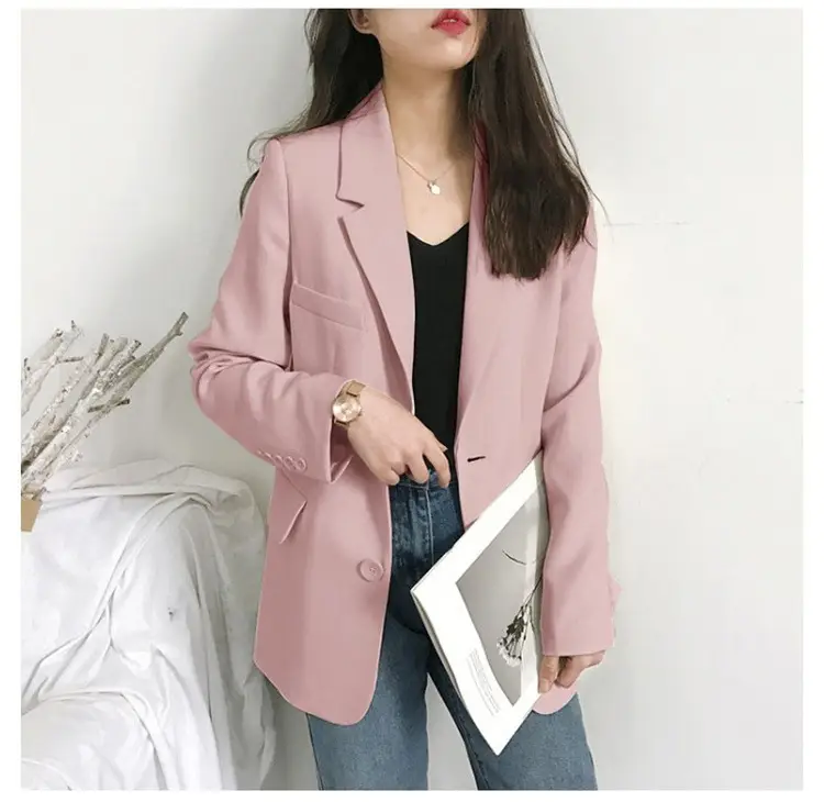 Women's White Blazer Spring Autumn Casual Jacket — feature 26