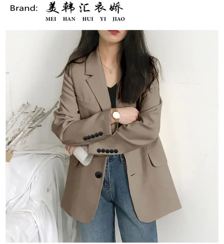 Women's White Blazer Spring Autumn Casual Jacket — feature 29