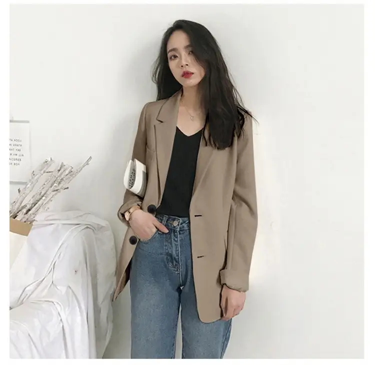 Women's White Blazer Spring Autumn Casual Jacket — feature 31
