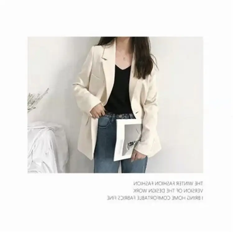 Women's White Blazer Spring Autumn Casual Jacket — feature 6