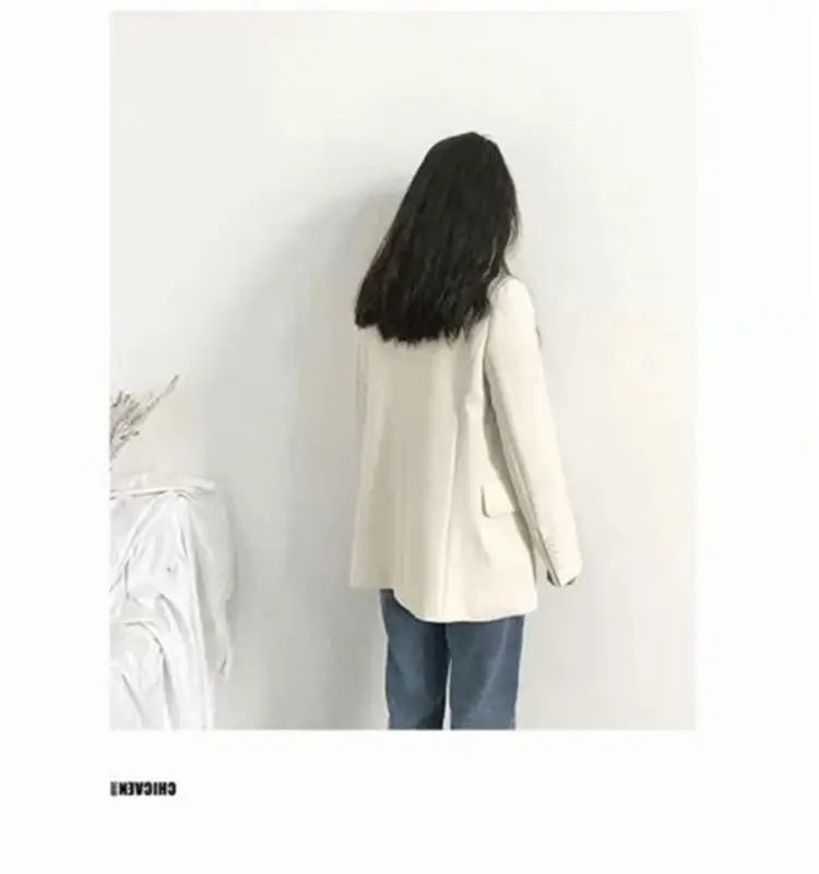Women's White Blazer Spring Autumn Casual Jacket — feature 9