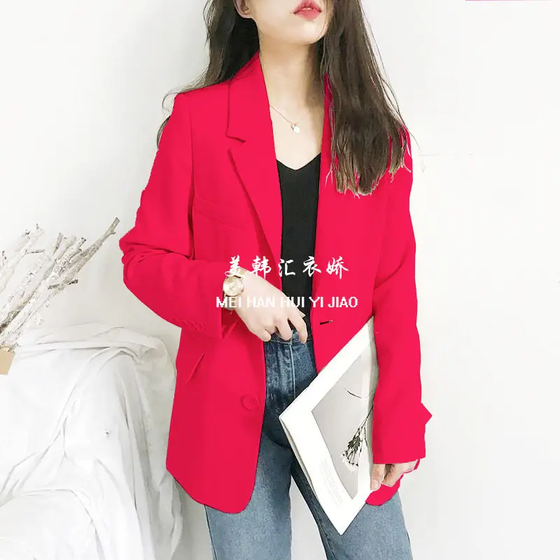 Women's White Blazer Spring Autumn Casual Jacket - Image 13