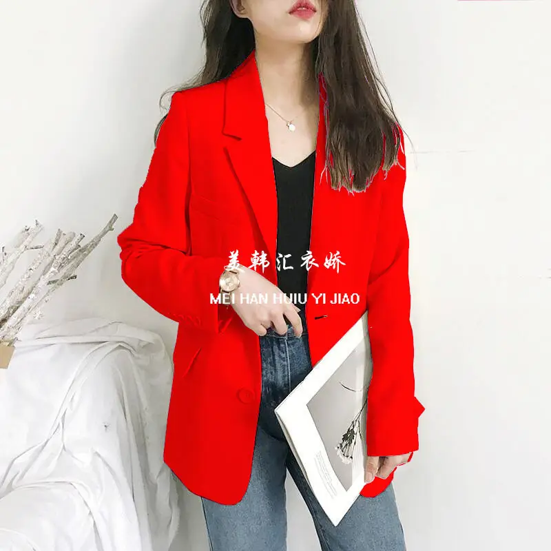 Women's White Blazer Spring Autumn Casual Jacket - Image 7
