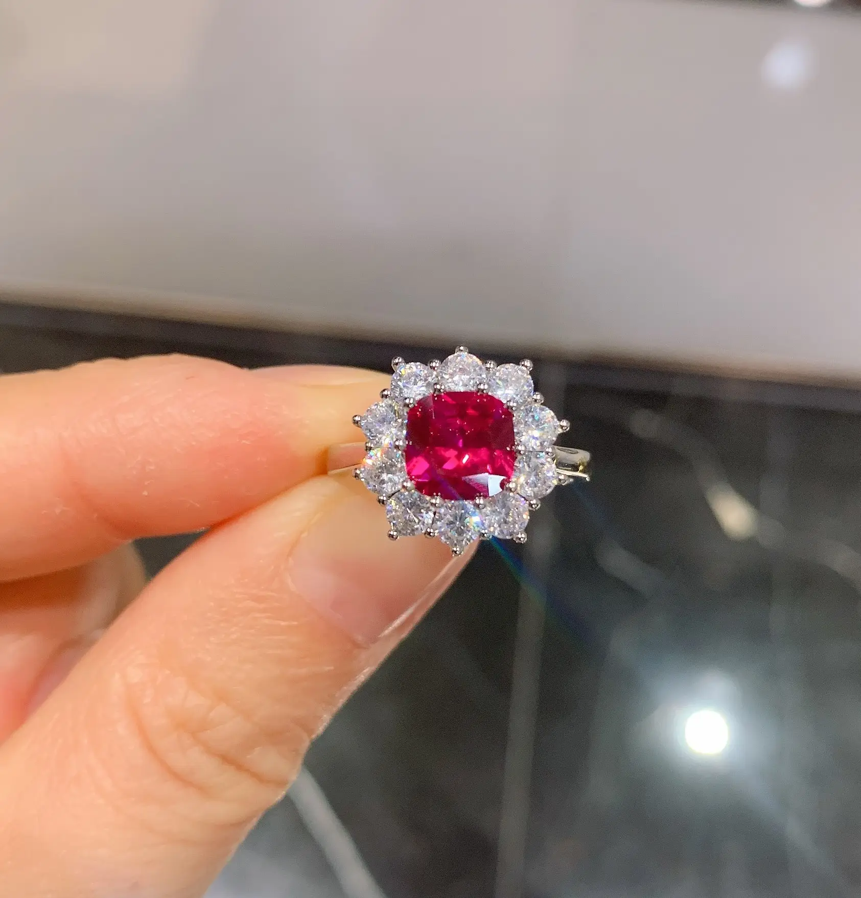 Red Corundum Gemstone Ring for Women - Image 3