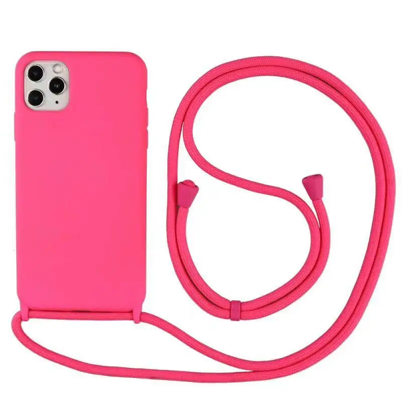 Pink Silicone Hanging Mobile Phone Case for iPhone 11 - Image 12