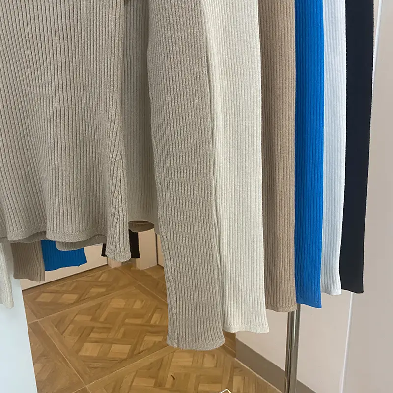 Women Knitted Low Round Neck Sweater Long Sleeve — feature 38