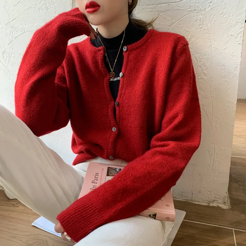 2025 Women's Black Knitted Casual Shirt with Chain Bag - Image 12