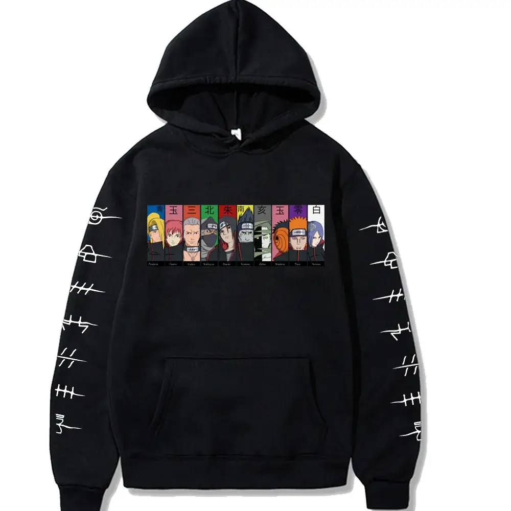 Naruto Cartoon Hoodie Yellow Men Women Casual Print - Image 8