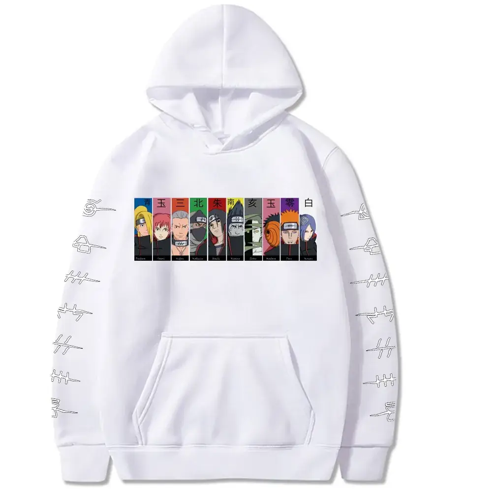 Naruto Cartoon Hoodie Yellow Men Women Casual Print - Image 7