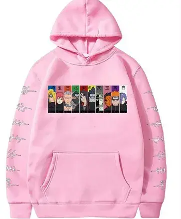 Naruto Cartoon Hoodie Yellow Men Women Casual Print - Image 12