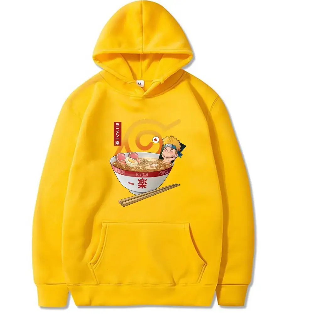 Naruto Cartoon Hoodie Yellow Men Women Casual Print - Image 16