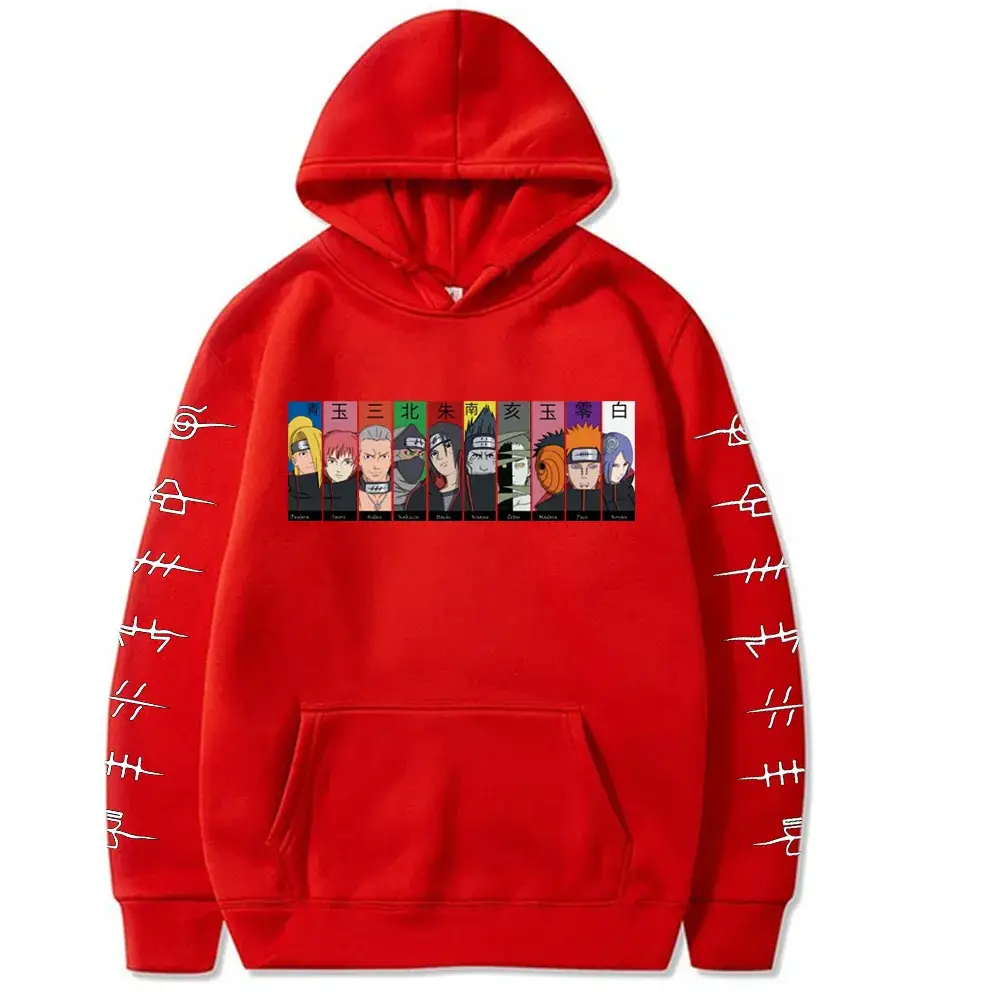 Naruto Cartoon Hoodie Yellow Men Women Casual Print - Image 9