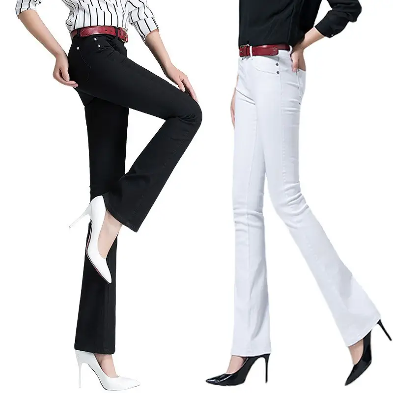 98.4 Cotton Micro-Flared Slimming Pants for Women - Image 13