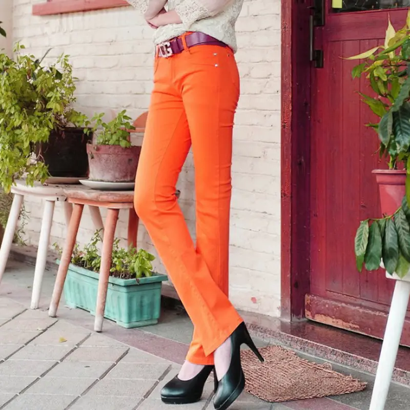 98.4 Cotton Micro-Flared Slimming Pants for Women - Image 10