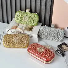 Transparent Diamond Acrylic Square Bag with Gold Frame — feature 4