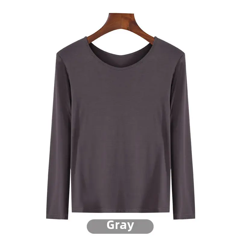 Women's Long Sleeve Purple T-Shirt Plus Size Modal