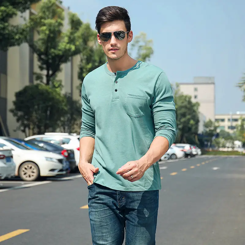 Men Pure Cotton Long Sleeve T-Shirt Beige - Image 8
