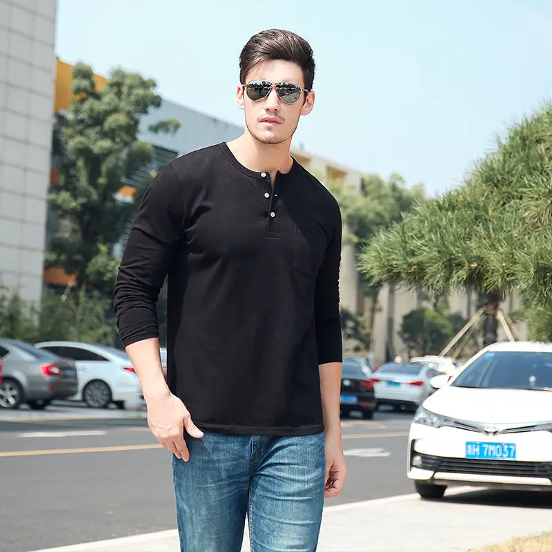 Men Pure Cotton Long Sleeve T-Shirt Beige - Image 9