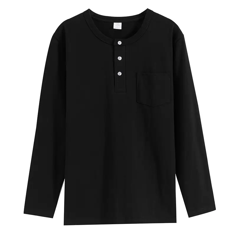 Men Pure Cotton Long Sleeve T-Shirt Beige - Image 2