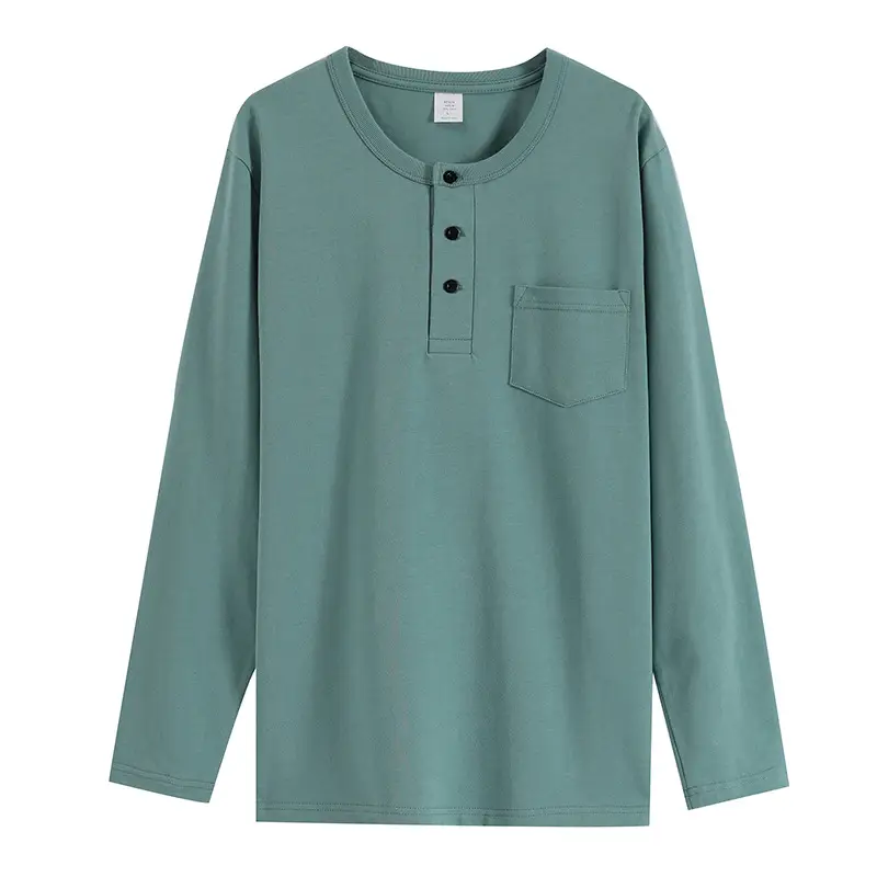 Men Pure Cotton Long Sleeve T-Shirt Beige - Image 5