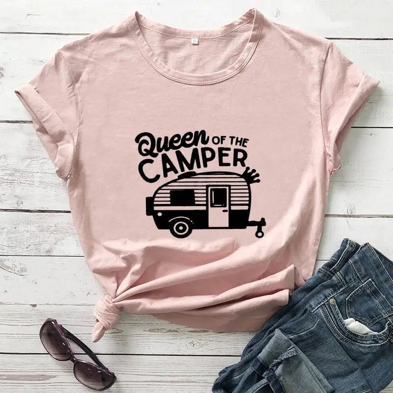 Queen of The Camper T-Shirt Grey Short Sleeve - Image 6