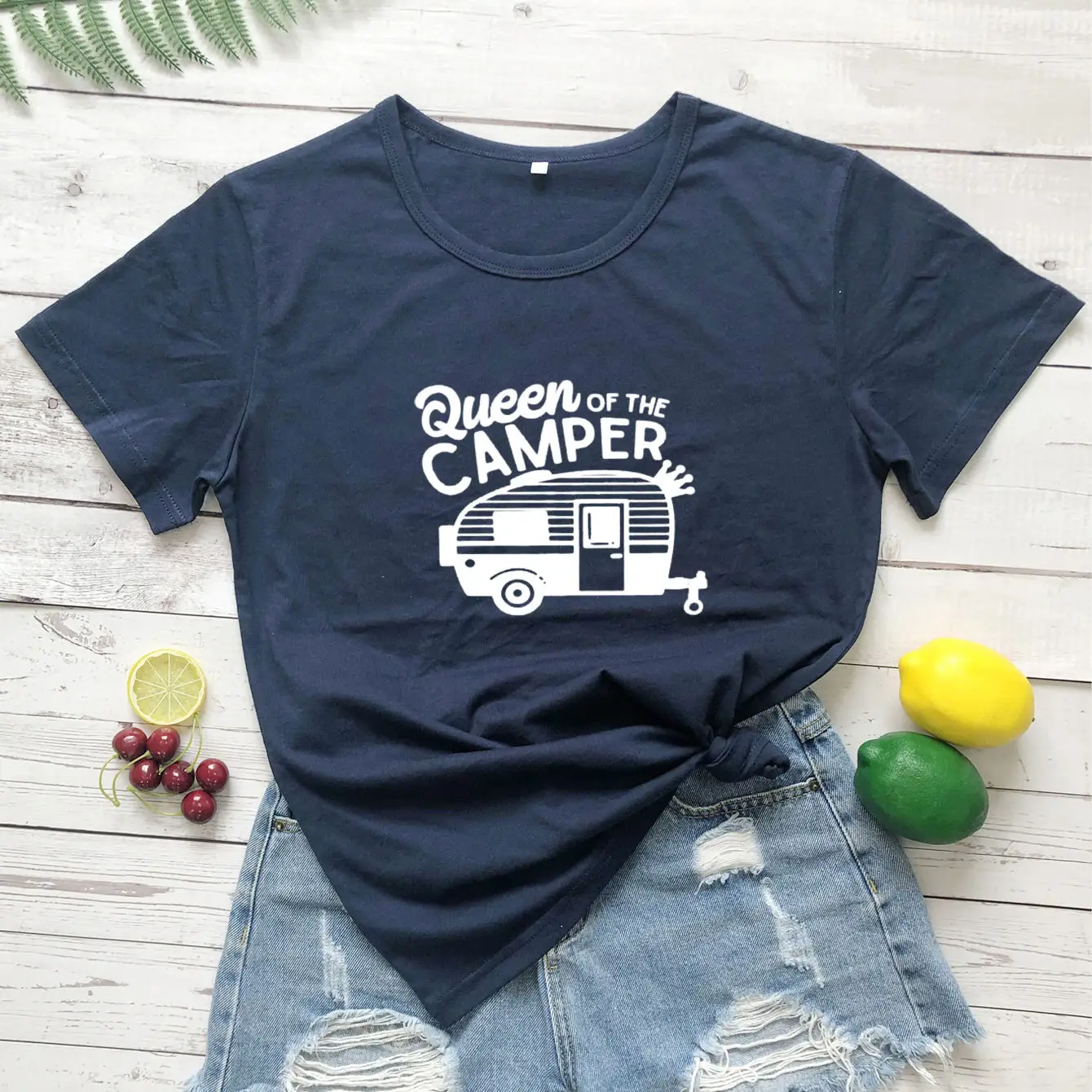 Queen of The Camper T-Shirt Grey Short Sleeve - Image 8