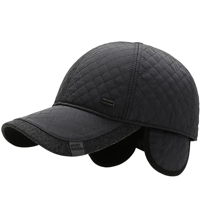 Men's Fleece Lined Winter Baseball Cap Black - Image 6