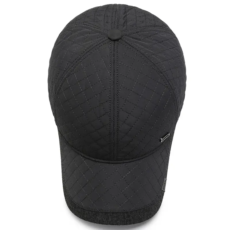 Men's Fleece Lined Winter Baseball Cap Black - Image 7