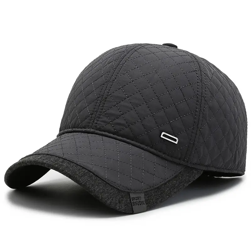 Men's Fleece Lined Winter Baseball Cap Black - Image 3