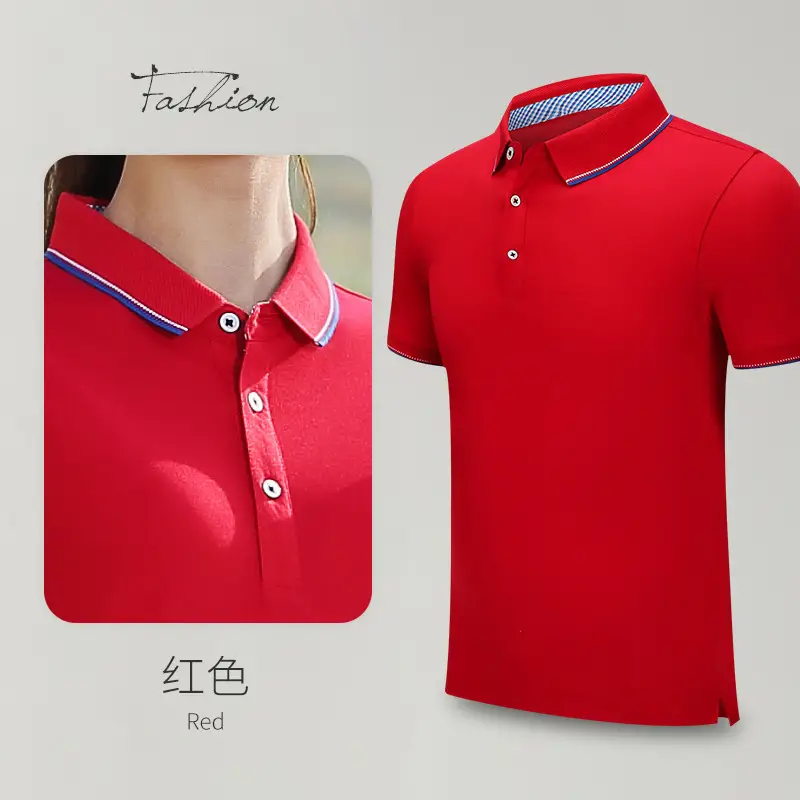 Men Blue Polo Shirt Collar Button Front Grey - Image 2