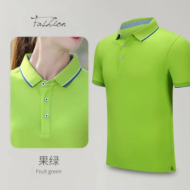 Men Blue Polo Shirt Collar Button Front Grey - Image 8