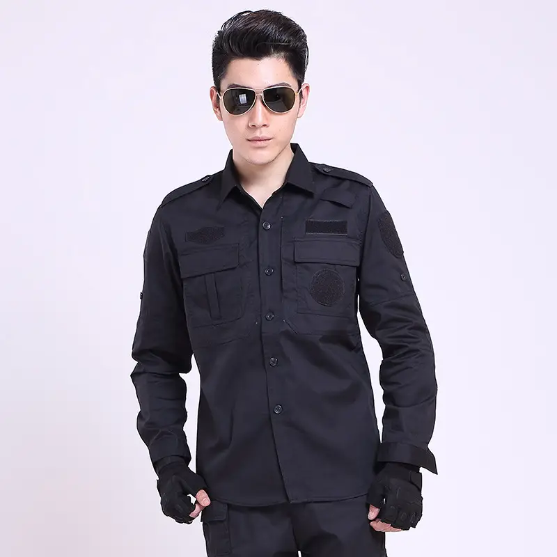 Black Security Training Suit for Men Short Sleeve - Image 2