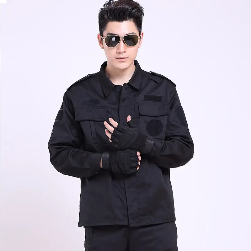Black Security Training Suit for Men Short Sleeve - Image 3