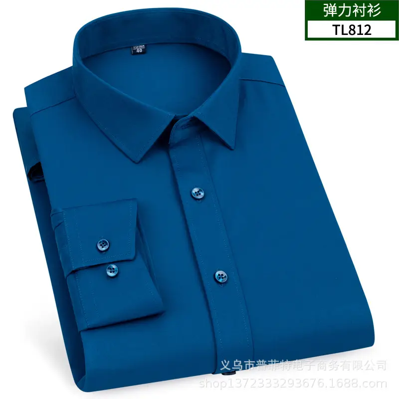 Men's White Slim Fit Long Sleeve Button Shirt - Image 13