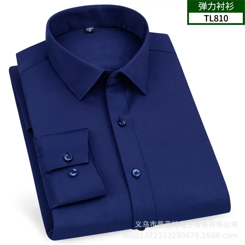 Men's White Slim Fit Long Sleeve Button Shirt - Image 6