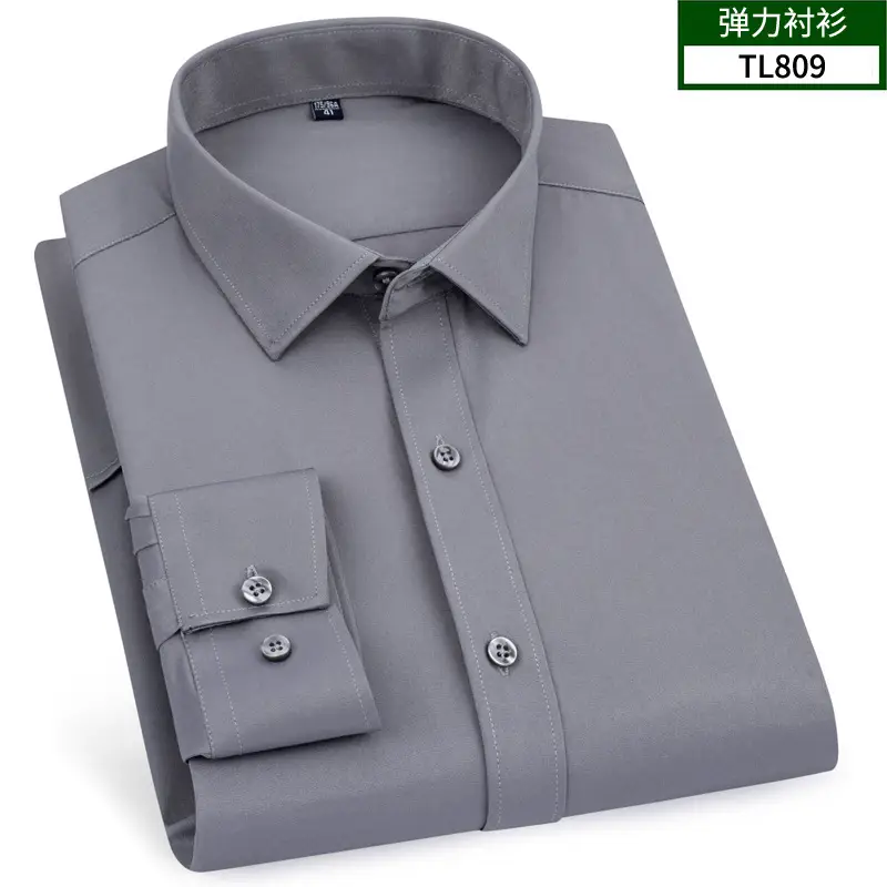 Men's White Slim Fit Long Sleeve Button Shirt - Image 8