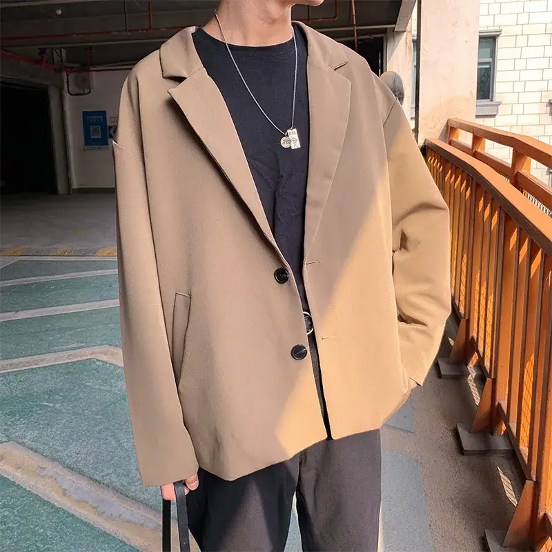 2020 Spring Men's Loose Suit Jacket Large Casual Hong Kong Style