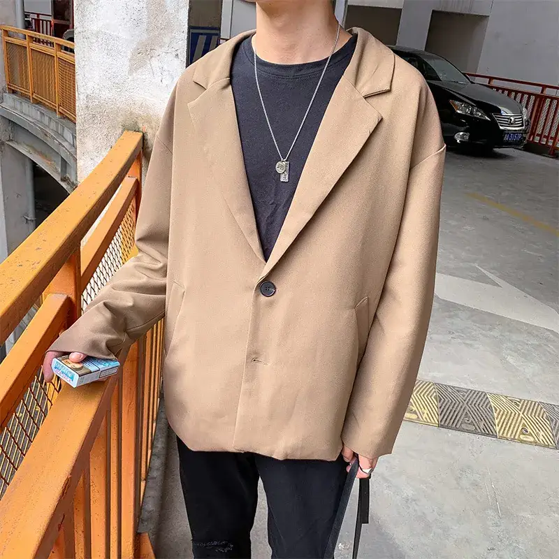 2020 Spring Men's Loose Suit Jacket Large Casual Hong Kong Style