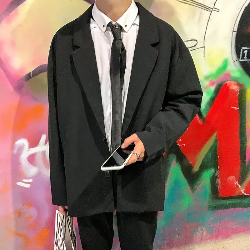 2020 Spring Men's Loose Suit Jacket Large Casual Hong Kong Style