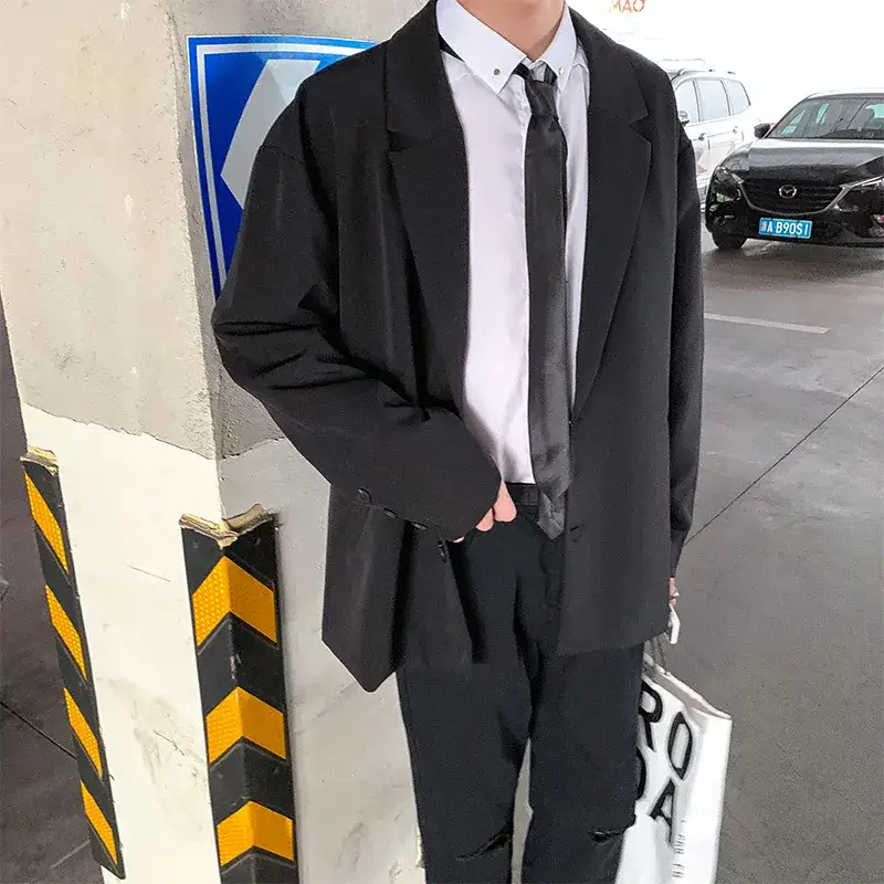 2020 Spring Men's Loose Suit Jacket Large Casual Hong Kong Style