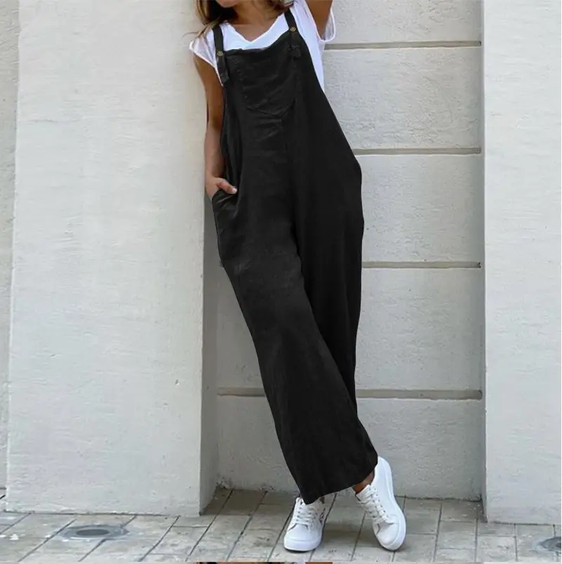 2023 Gray Long Jumpsuit Solid Color - Image 3