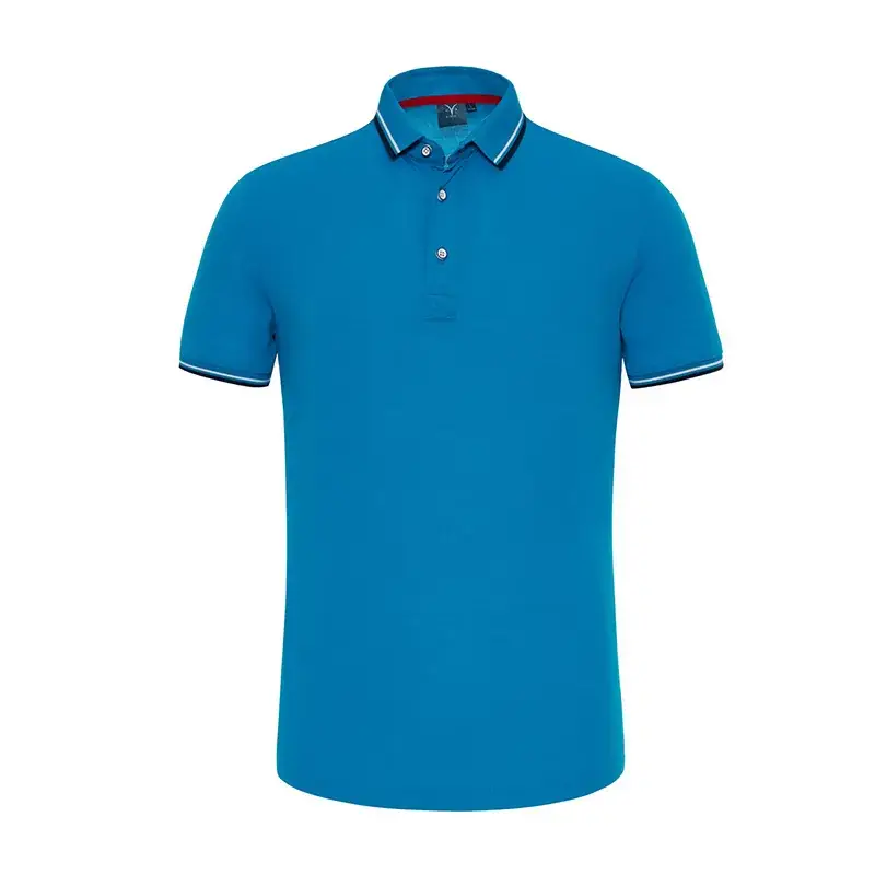Gray Polo Shirt with Blue Trim for Men
