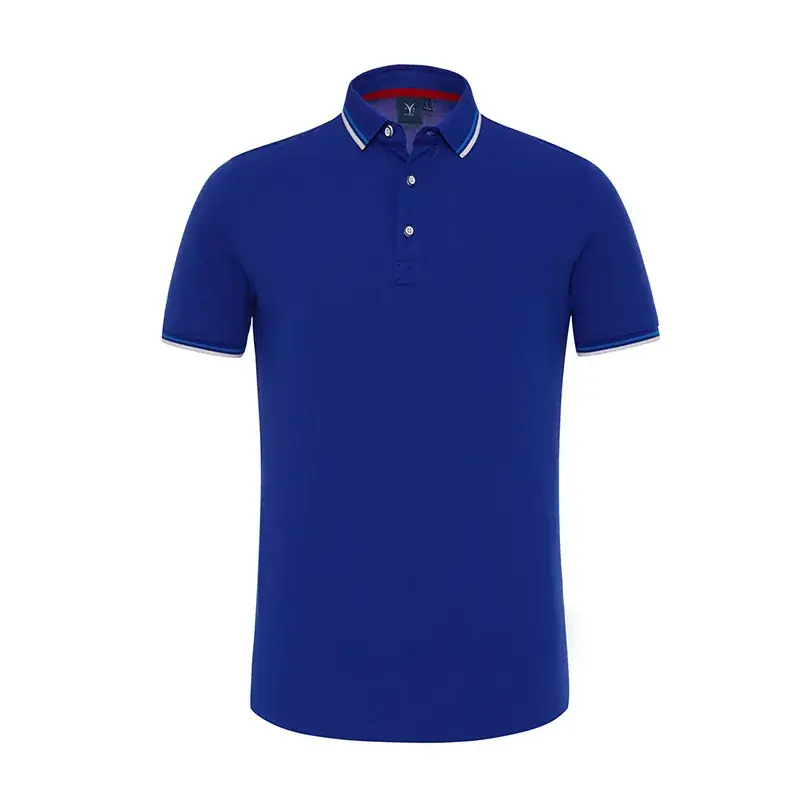 Gray Polo Shirt with Blue Trim for Men