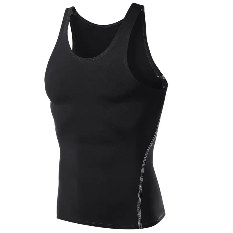 Black Sweat-Active Sports Vest with Round Neck Design - Image 5