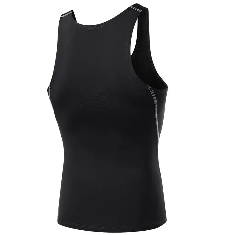 Black Sweat-Active Sports Vest with Round Neck Design - Image 6