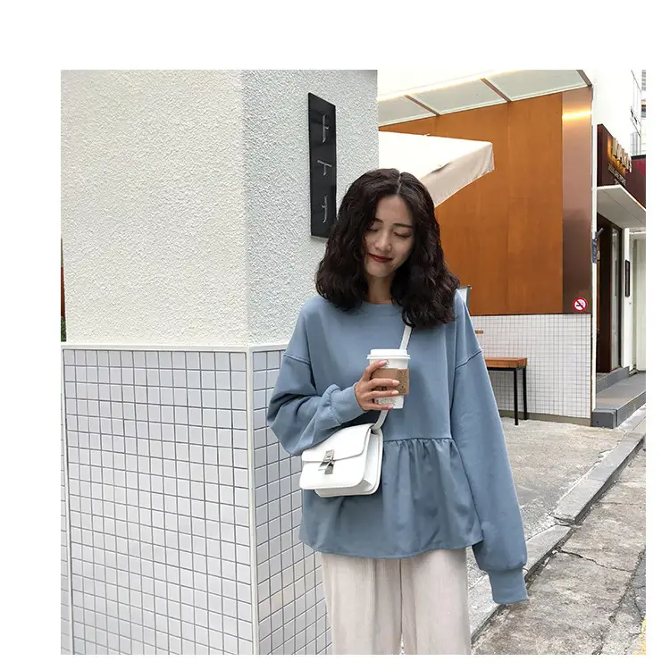 2025 Korean Style Women Loose Slimm Blue T-Shirt - Image 7