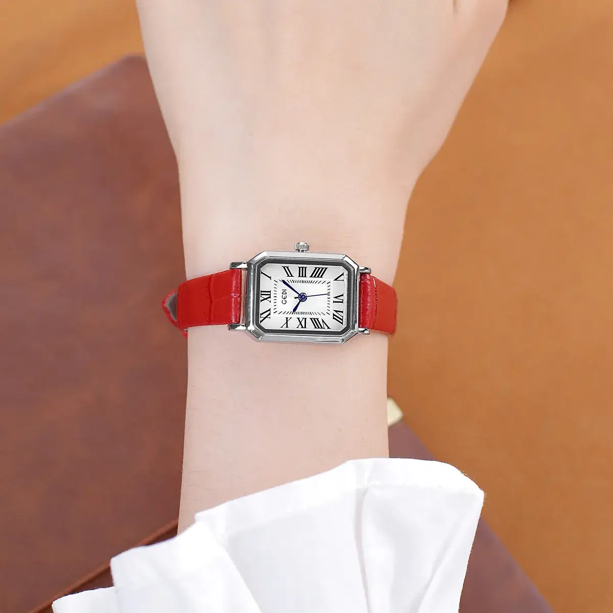 Gold Rose Gold Square Plate Women's Quartz Watch