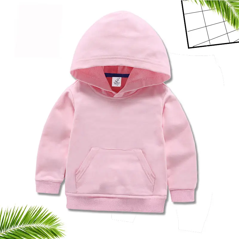Pink Hooded Sweatshirt for Kids Boys Girls Long Sleeve - Image 3