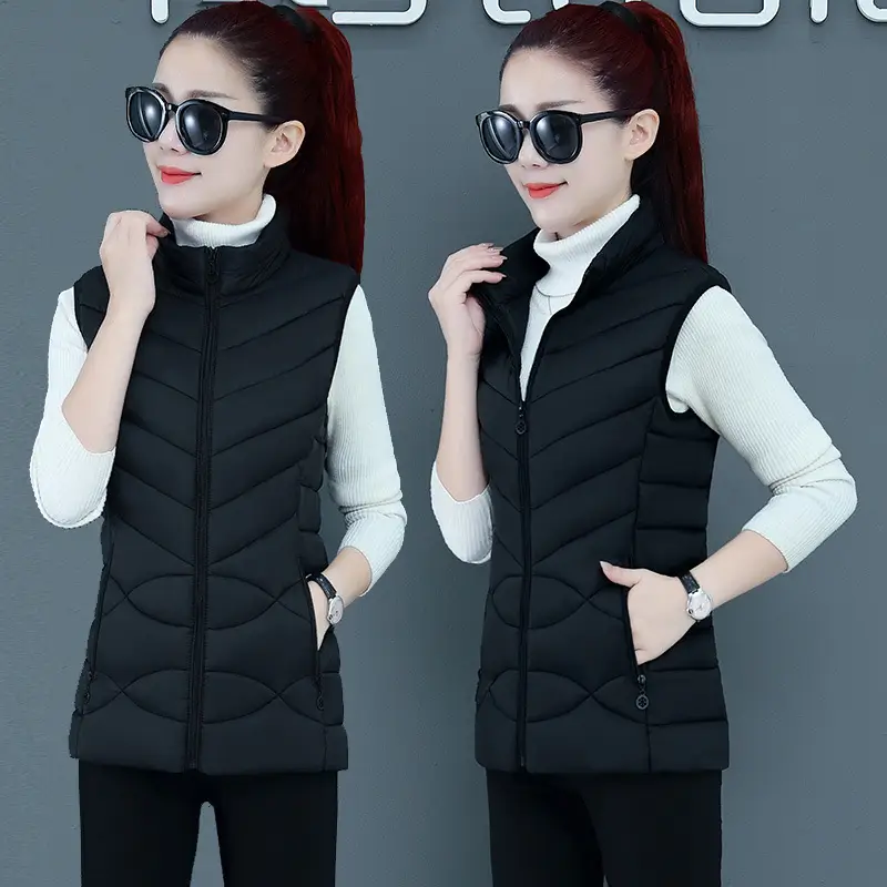 Women's Red Down Vest with Removable Cap - Image 6