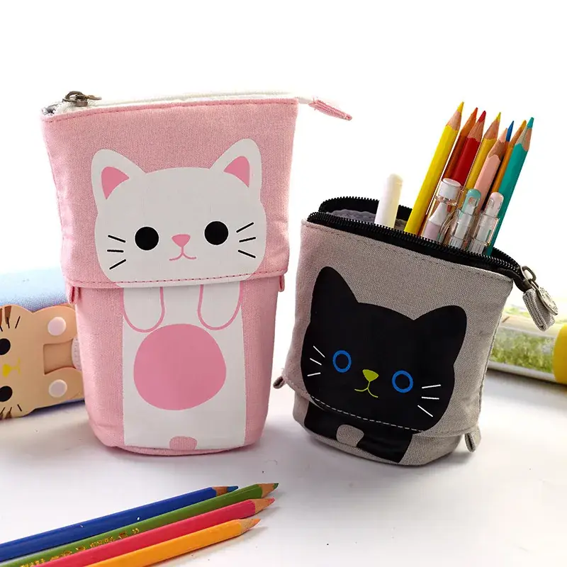 South Korea Cute Pencil Case Drop-down Stretchable Canvas - Image 57